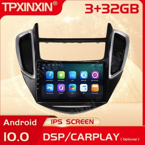 2 Din Carplay Android Radio Receiver Multimedia Stereo For Chevrolet Trax Tracker 2013 2014 2015 2016 2017 2018 GPS BT Head Unit