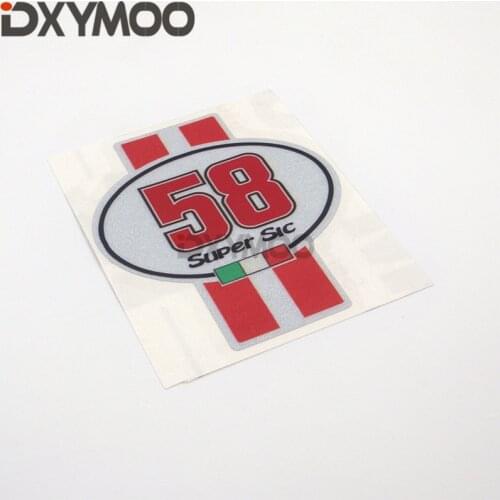 2PCS Motorcycle Bike Helmet Decorate Stickers Automobile Car Styling Decal Reflective for Italy Super SIC 58