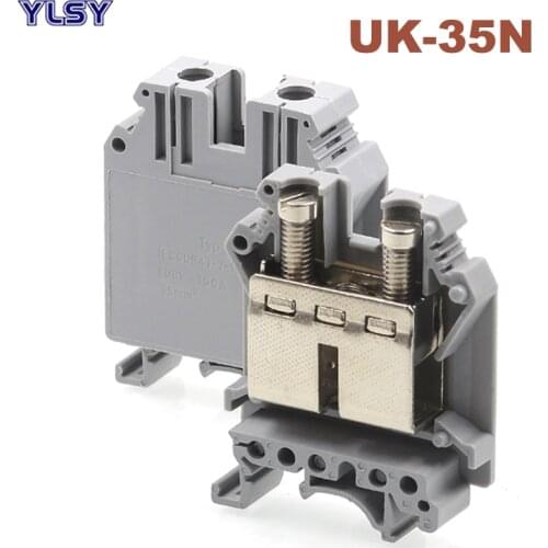 5Pcs Din Rail Universal Screw Terminal Blocks UIK-35 UK-35N Morsettiera Wire Electrical Terminals Block Connector Brass Bornier
