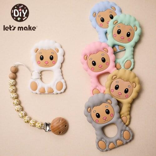 Lets Make 5pcs Silicone Baby Teethers Cute Sheep Shape Food Grade Teething Childrens Goods Nursing Gift Baby Teether Toys