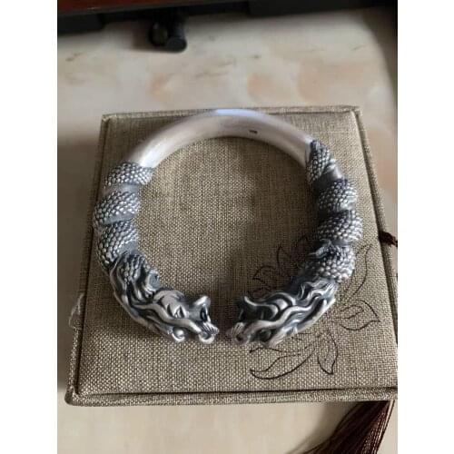 Free Sent Certificate Pure S999 Silver Solid Vintage Carved Brave Troops Lucky Bracelet Lovers Bless Gift 50g