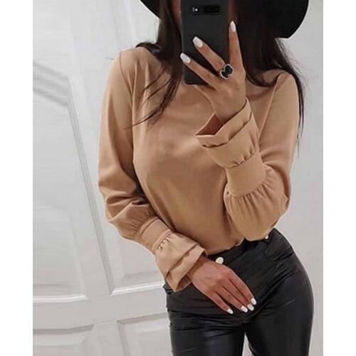 Casual Autumn Blouses Women Fashion Long Sleeve Blouses Femme Solid Color Women Blusas Plus Size Top Mujer рубашка женская