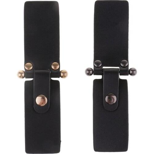 1 Set Black Leather Toggle Buttons Metal Hook Duffle Coat Fastener Rectangle