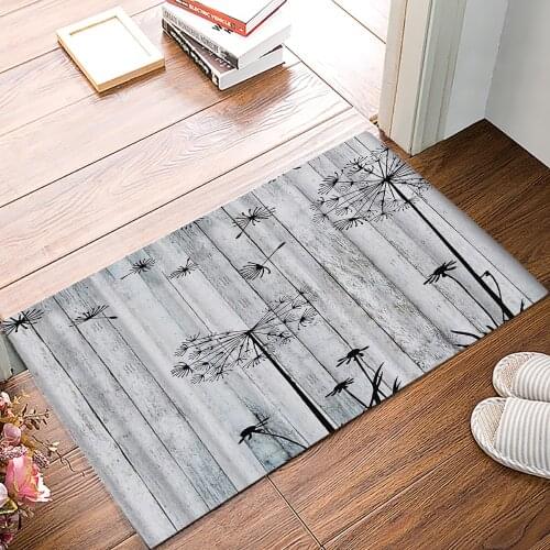 Dandelion Wood Board Family Doormat Kitchen Living Room Floor Rug Bathroom Non-slip Foot Mat Entrance Hall Welcome Carpet