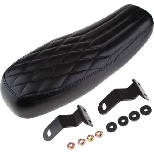 Long Motorcycle Cafe Racer Seat Flat Saddle W/ Mounting Kit 630mm