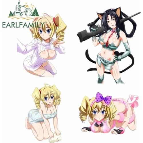 EARLFAMILY 13cm Car Styling High School DxD Super Sexy Girl Kuroka Waterproof Window Bumper Trunk Decal Windshield Car Sticker