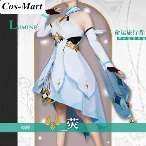 Game Genshin Impact Lumine Cosplay Costume Fashion Combat Dress Unisex Halloween Party Role Play Clothing Full Set Custom-Make