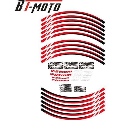 For SUZUKI V-Strom250 DL250 DL 250 V-Strom/DL250 Motorcycle Reflective Wheel Rim Stripe Decal Sticker Front Rear Decal Full Set