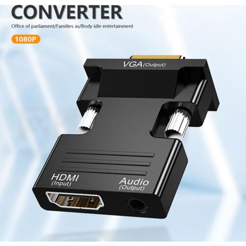 HD 1080P HDMI-compatible To VGA Adapter F to M Digital To Analog Audio Video Converter Cable for PC Laptop TV Box Projector