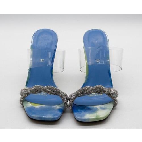 Latest Design African Women Wedding Shoe Clear Rhinestone Heels 2021 Fashion Women Ladies Shoes and Sandals Nigerian Party Pumps