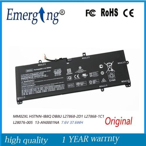 7.6V 37.6WH Original MM02XL Laptop Battery for HP Pavilion 13-AN0001NA 13-AN HSTNN-IB8Q L28076-005