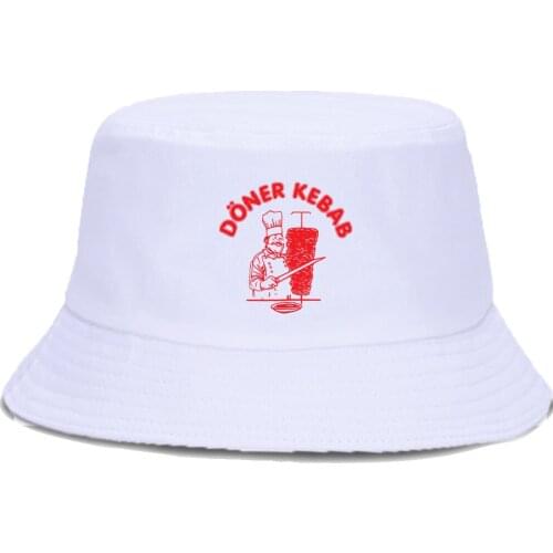 Doner Kebab Hip Hop Print Bucket Hat Outdoor Casual Fishing Fishermans Caps Unisex Summer Sun Hats Foldable Hip Hop Beach Cap
