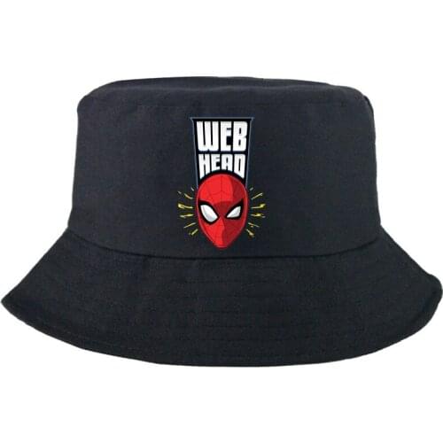 Disney Marvel Spiderman Fishing Hat Street Outdoor Panama Cap Cotton Sunscreen Reversible Fashion Bucket Hat Man Women Graphic