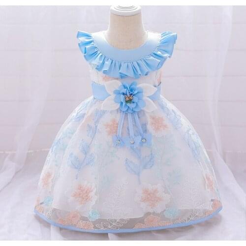 Newborn Flower 1st Birthday Baptism Dress For Baby Girl Clothes Princess Dress Little Infant Wedding photograph Dresses