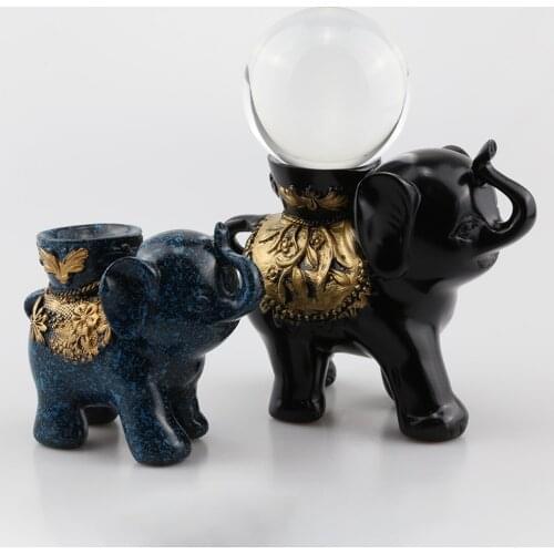 Elephant Statue Display Stand 40 60 80mm Crystal Glass Lens Ball Base Photography Lensball Magic Sphere Globe Holder Home Decor