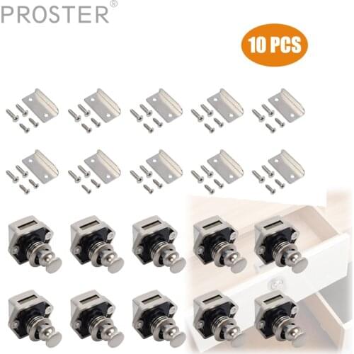 Proster 10PCS Cupboard Push Button Lock RV Caravan Drawer Door Cabinet Catch Latch Knob