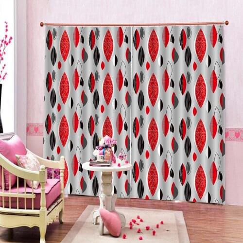 Simple curtains Beautiful Photo Fashion Customized 3D Curtains red curtains Decoration curtains
