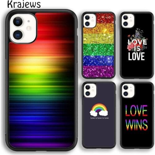 Krajews Gay Lesbian LGBT Rainbow Pride ART Phone Case For iPhone 5s 6s 7 8 plus X XR XS 11 12 pro max Samsung Galaxy S8 S9 S10