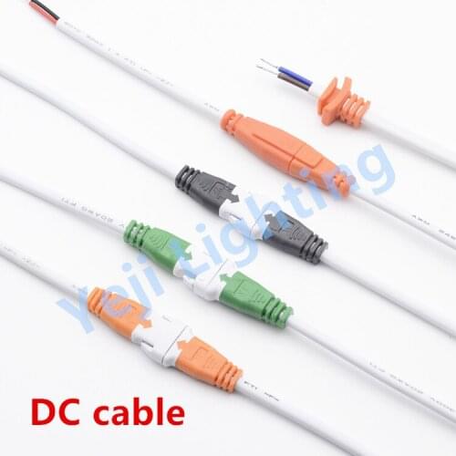 DC docking male and female cable Self-locking LED light 2*0.3mm DC connector plug wire 2 core power cord Lighting Accessories