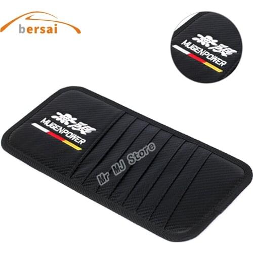 Carbon fiber Sunshade Storage Bag car Sun visor Car styling for MUGEN POWER for Honda Mazda URV CRV Z Civic Sunshade accessories