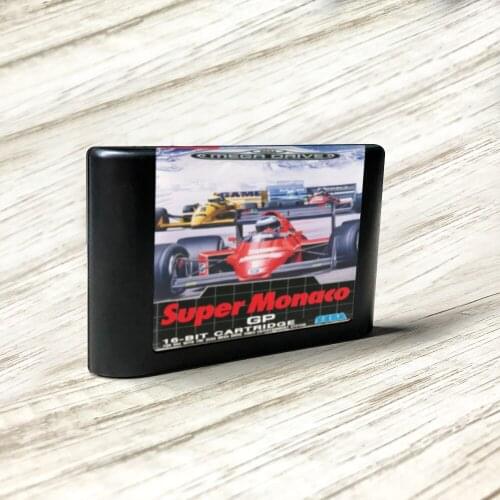 Super Monaco GP - EUR Label Flashkit MD Electroless Gold PCB Card for Sega Genesis Megadrive Video Game Console