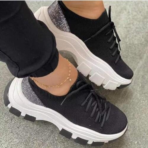 Women Shoes 2021 Summer Fashion Lace Up Flats Shoes Women Round Toe Platform Plus Size Sneakers Women Low Cut Casual Sport Shoes