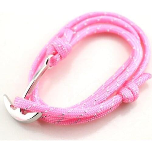 Charm Bracelet For Women Men Classic Anchor Shape Pendant Cute Pink Rope Chain Provide Dropshipping