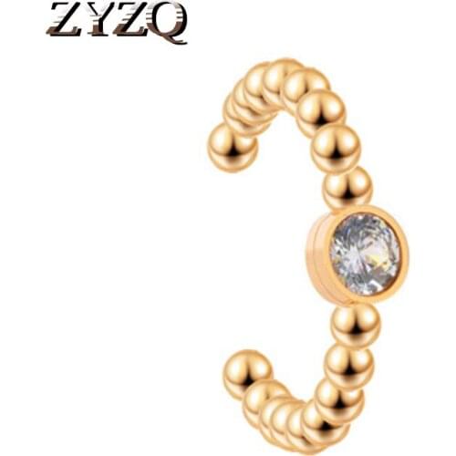 ZYZQ Simple Letter U Shaped Ear Clip Beads Pattern Design Open Earrings Elegant Mini Ear Jewel No-Piercing Ear Cuff Clip Hot