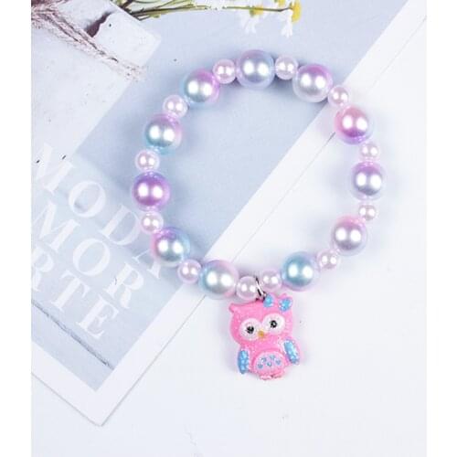 1Pcs Cute Colorful Cartoon Animal Acrylic Beads Bracelet Children Fashion Toy Jewelry for Girl Birthdays Gifts