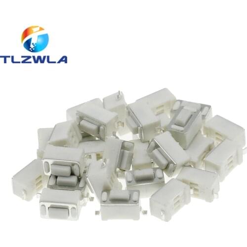 100PCS/LOT 3*6*4.3 mm 2pin SMD Tact Switch Push Button Touch Micro Switch 3x6x4.3mm White Button