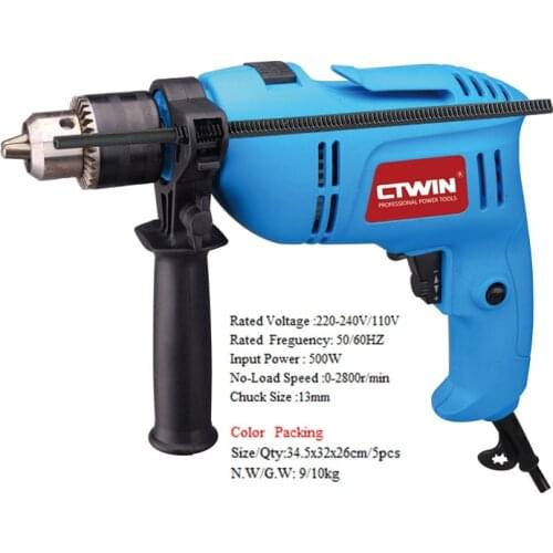 13mm 500W Impact Drill Multifunctional Drill Two Hand Popular Mini Electric Useful Economical Cheaper Power Tools
