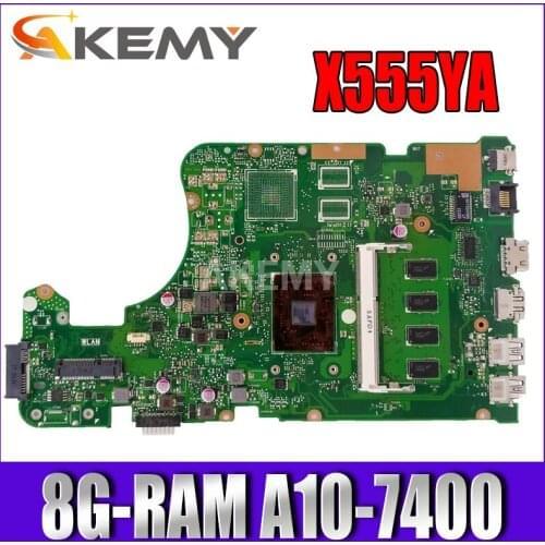 Free usb board For Asus X555Y X555YA X555YI X555D X555DG A555D K555Y Laptop mainboard Motherboard 8G-RAM A10-7400