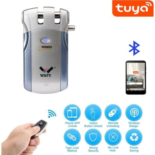 Bluetooth Wireless Remote Control Electric door Lock Invisible Keyless Entry Door Lock with 4 Remote Control