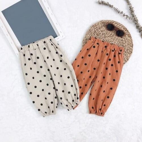 2020 Spring Summer Boys Pants Dot Mosquito Kids Pants All-match Simple Casual Baby Girl Clothes Girls Leggings Children Trousers