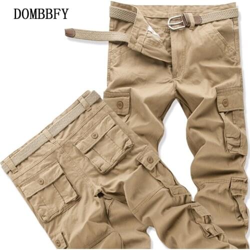 Military Cargo Pants Men Overalls Casual Cotton Tactical Camouflage Pants Men Multi Pockets Sports Straight Slacks Baggy Trouser