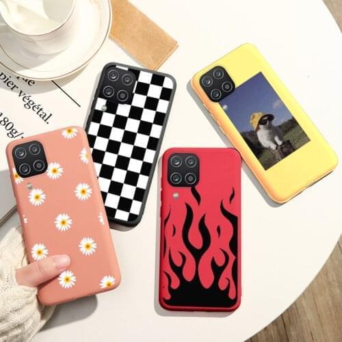 Cute Cat Phone Case For Samsung Galaxy A12 a12 Case Golden Love Cover For Samsung A 12 a 12 Ocean Wave Silicone Phone Capa 6.5"