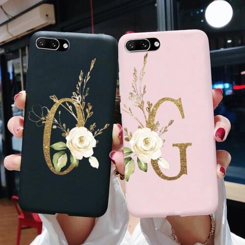 For Honor 10 Case Flower Letters Silicone Soft Protective Back Cover Phone Case for Huawei Honor 10 COR-L29 Case Bumper Fundas
