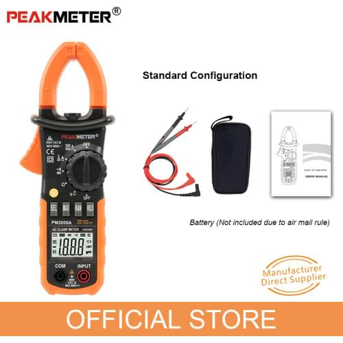 Digital Clamp Meter Multimeter Auto Range Amperemeter Voltmeter Ohmmeter LCD Backlight Current Voltage Tester PEAKMETER PM2008A