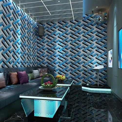 Decor Geometric Wall Papers Home Modern Vinyl Pvc 3 D Grid Background Wallpaper For Shop Walls Papel De Parede