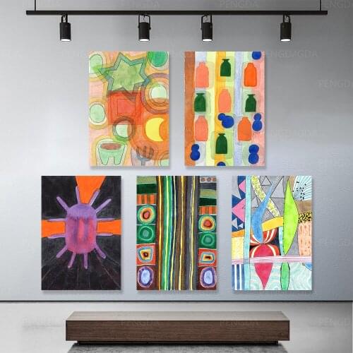 Decor Home Wall Color Frame Pictures Cell Biology Graffiti Color Line Art Modern Canvas Painting Abstract Posters Modular Prints