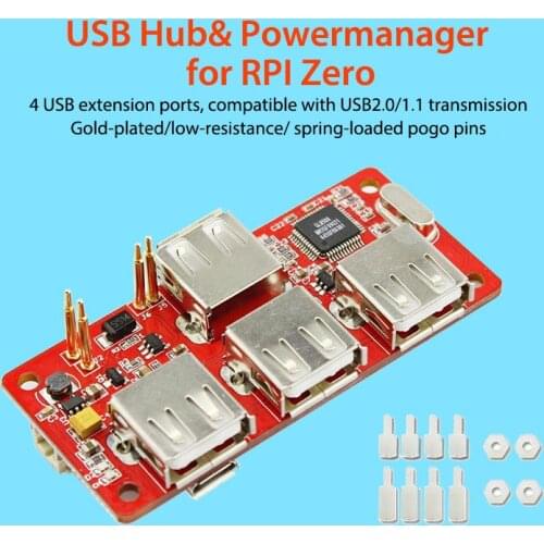 Elcrow Raspberry Pi Zero USB Hub Powermanager for RPI Zero 4 USB Extension Interface DIY Kit