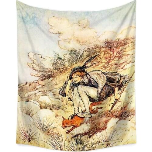 Country Side Style Tapestry Wall Hanging Background Decor Functional Blanket Picnic Cloth Chic Creative Ornaments