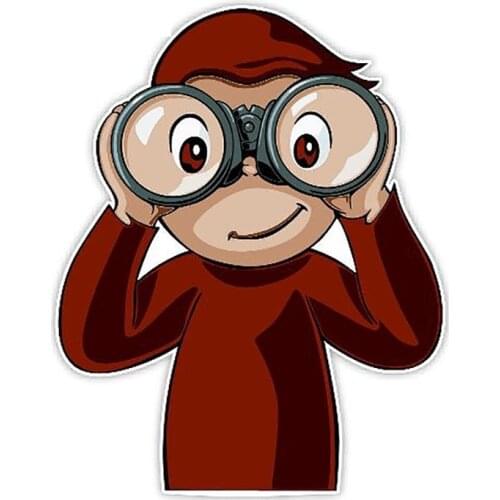 Interesting Car Sticker Curious George Personality Car Styling Animal Vinyl Decal Graphic Waterproof Stickers