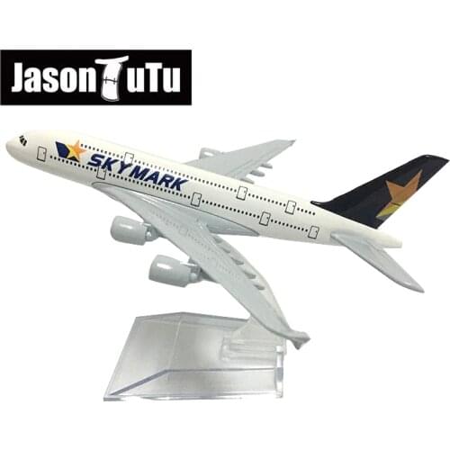 JASON TUTU 16cm Skymark Airlines Airbus A380 Airplane Model Plane Model Aircraft Diecast Metal 1/400 Scale Planes Drop shipping