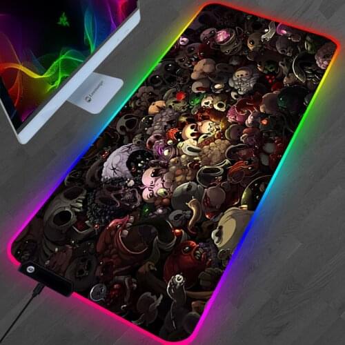 RGB The Binding of isaac Mouse Pad Gamer PC Completo Computer Keyboard Desk Mat XXL Durable Desktop Gaming Accessories Mousepad