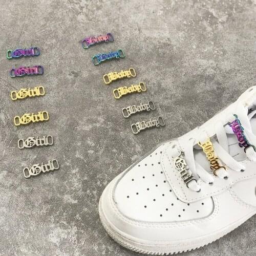 Baby Girl AF Shoelace Buckle Metal Shoelace Shoe Chamr Accessories Metal Shoelace Lock DIY Sports Shoe Kit Metal Shoelace Buckle