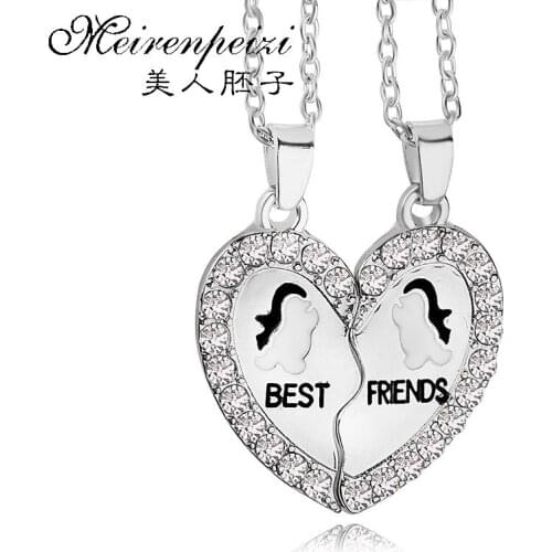 Fashion BFF Pendant Necklace Friendship Best Friends Forever Necklaces Wholesale Jewelry Personalized Gift For Kids 2