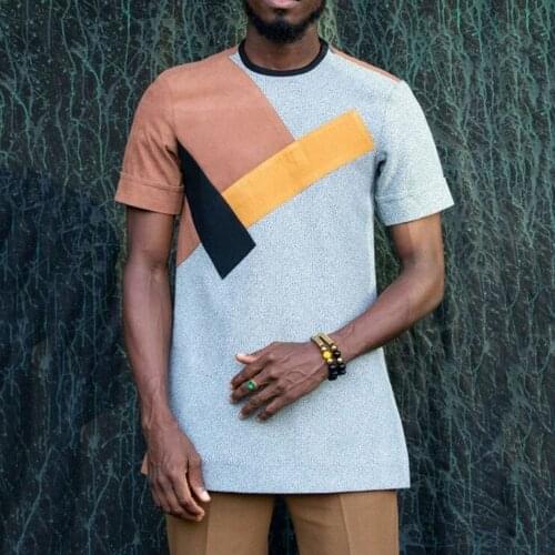 Young Men Fashion Slim T-shirt Straight Color Block Short Sleeve Pullover Summer Top For Male Colthing Plus Size 2xl Tee Casual