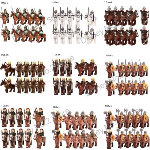 10Set Soldiers Medieval Knight Action Mini With Armor Rome Building Block Kids Toys Mini Figure Building Blocks Toy For Children