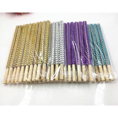 New 20pcs Silver/Golden/Pink/Purple Bling Candy Apple Sticks Silver Rhinestone Candy Apple Sticks